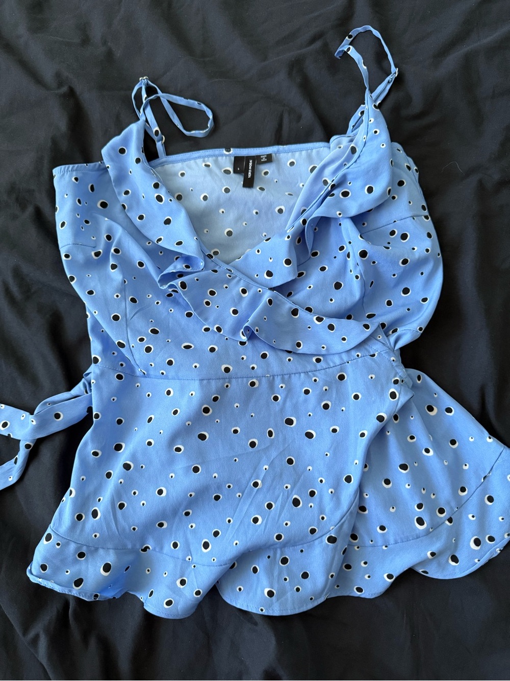 Vero Moda Light Blue Polka Dot Ruffle Cami